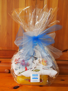 Boy’s gift wrapped basket
