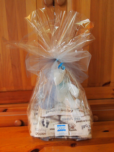 Boy’s gift wrapped basket