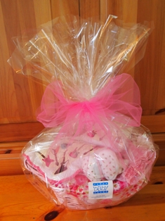 Girl's gift wrapped basket