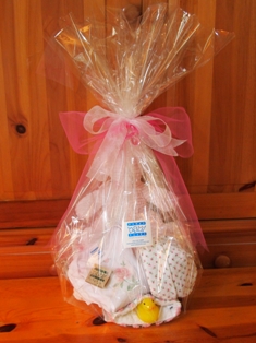Gift wrapped basket